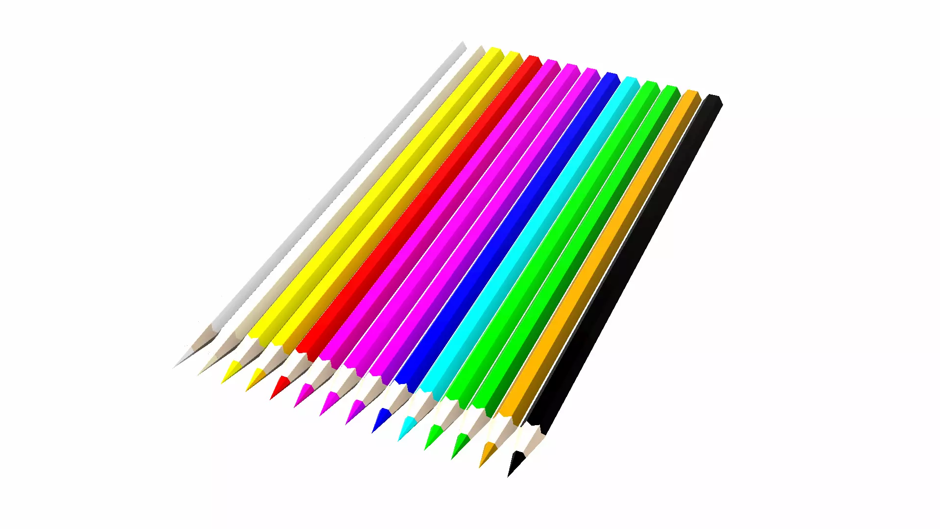 Coloring Pencils Low-poly 3D model_0