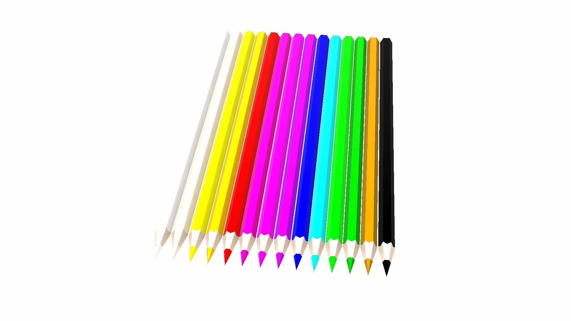 Coloring Pencils Low-poly 3D model_1