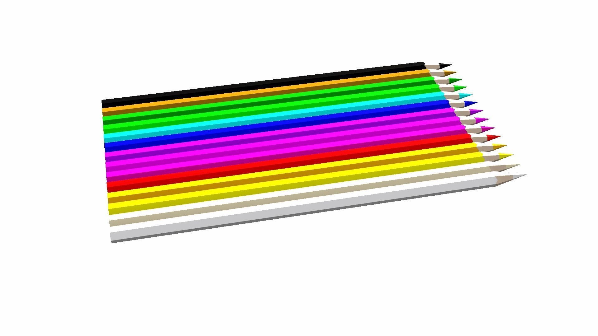 Coloring Pencils Low-poly 3D model_7