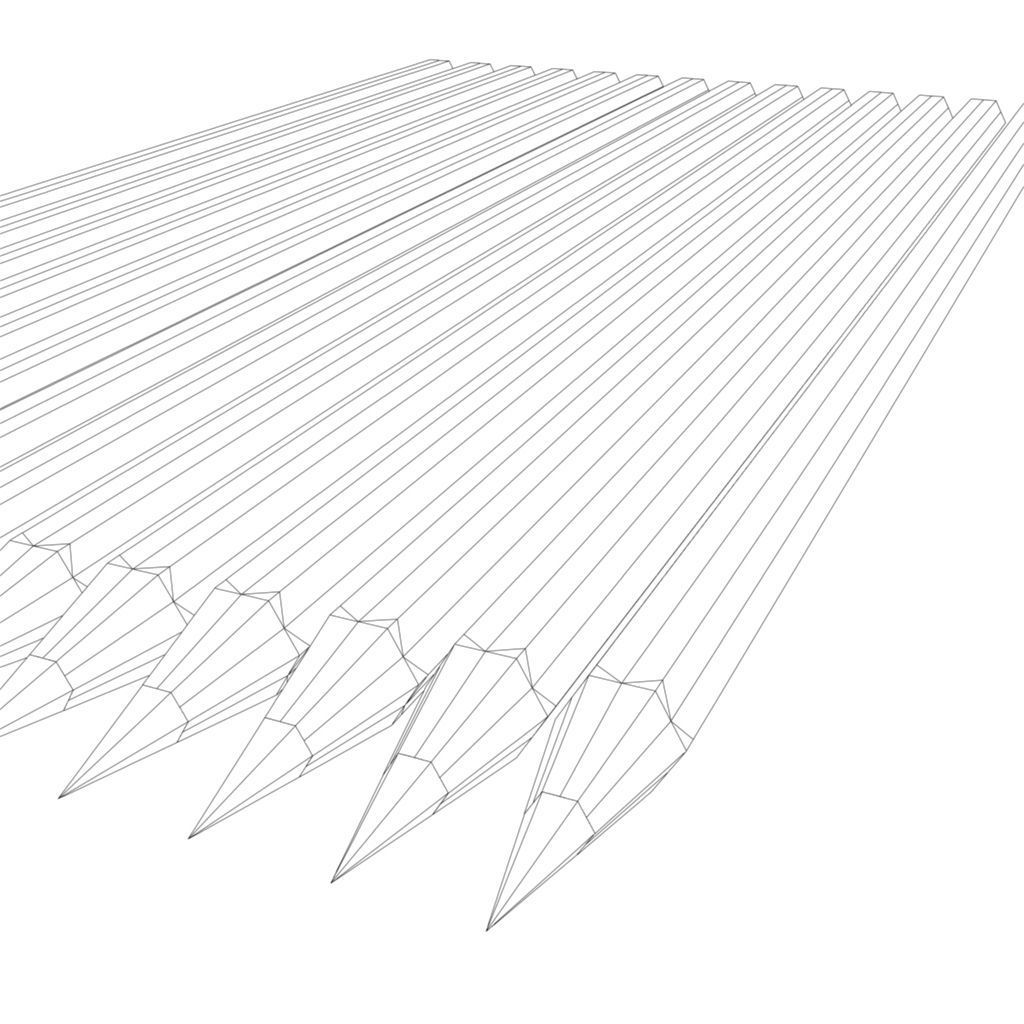 Coloring Pencils Low-poly 3D model_25
