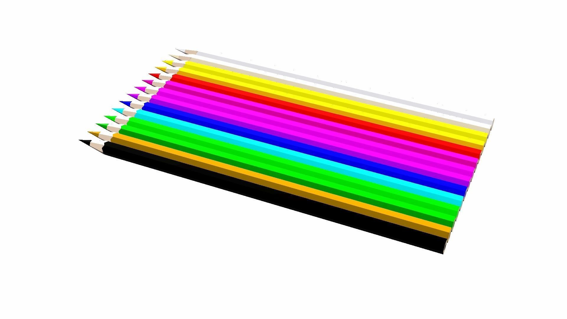 Coloring Pencils Low-poly 3D model_15