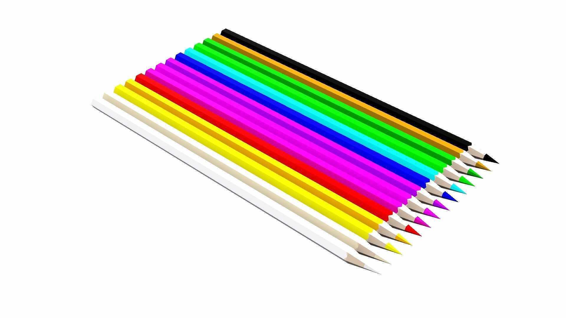 Coloring Pencils Low-poly 3D model_4