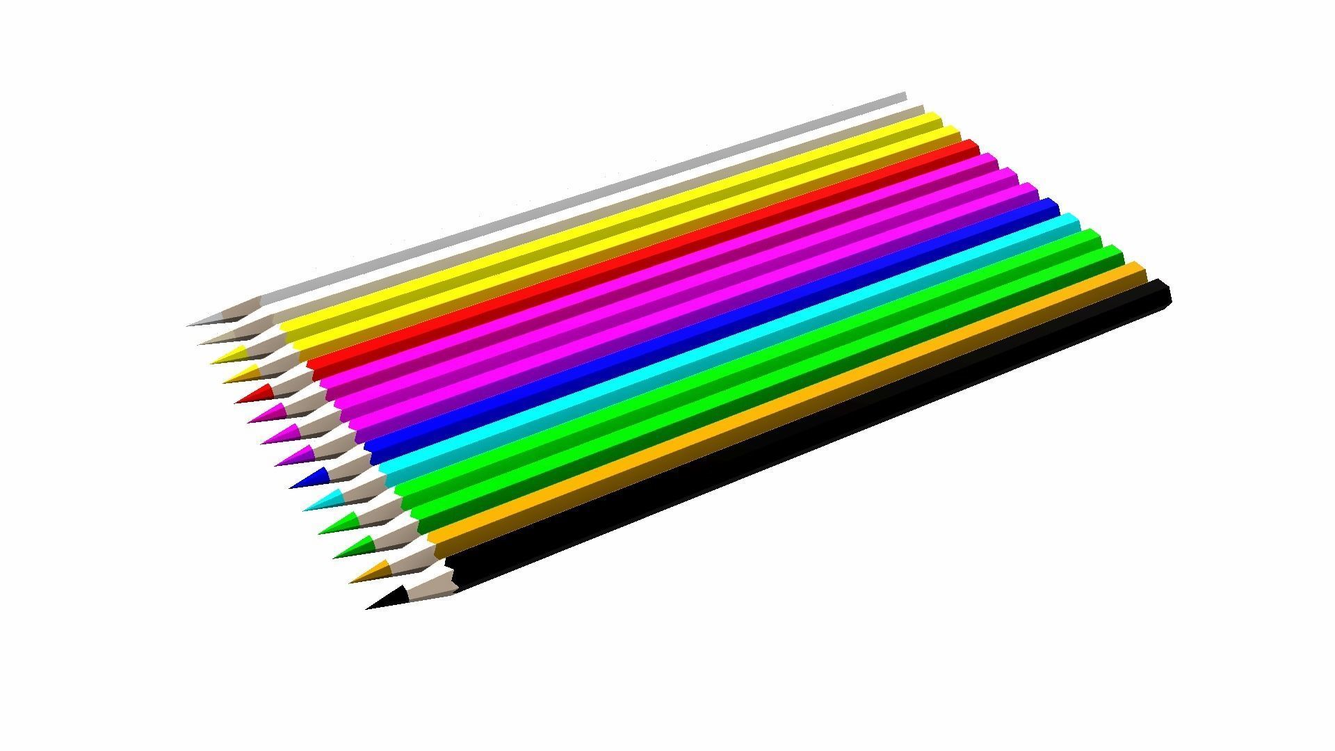Coloring Pencils Low-poly 3D model_18