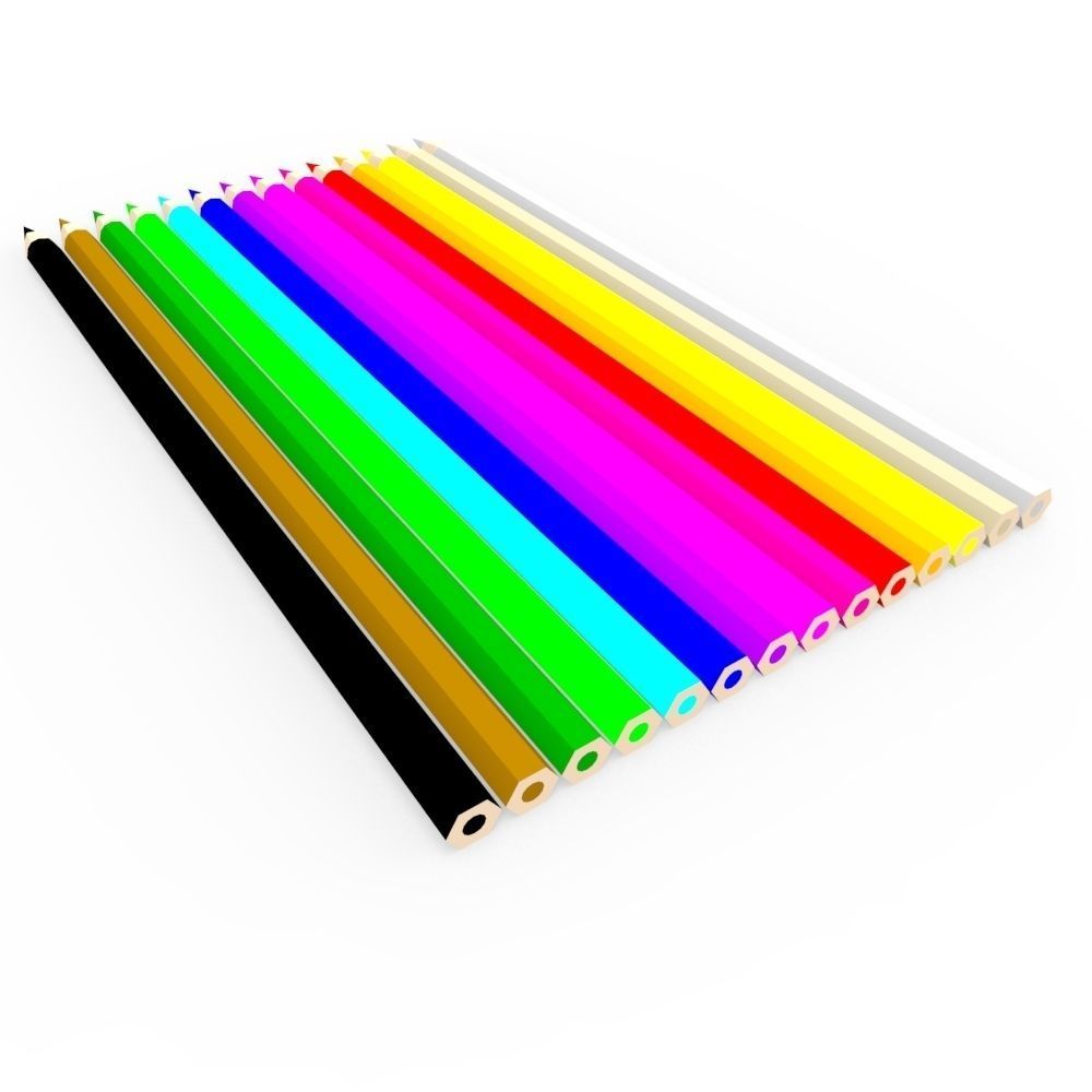 Coloring Pencils Low-poly 3D model_22