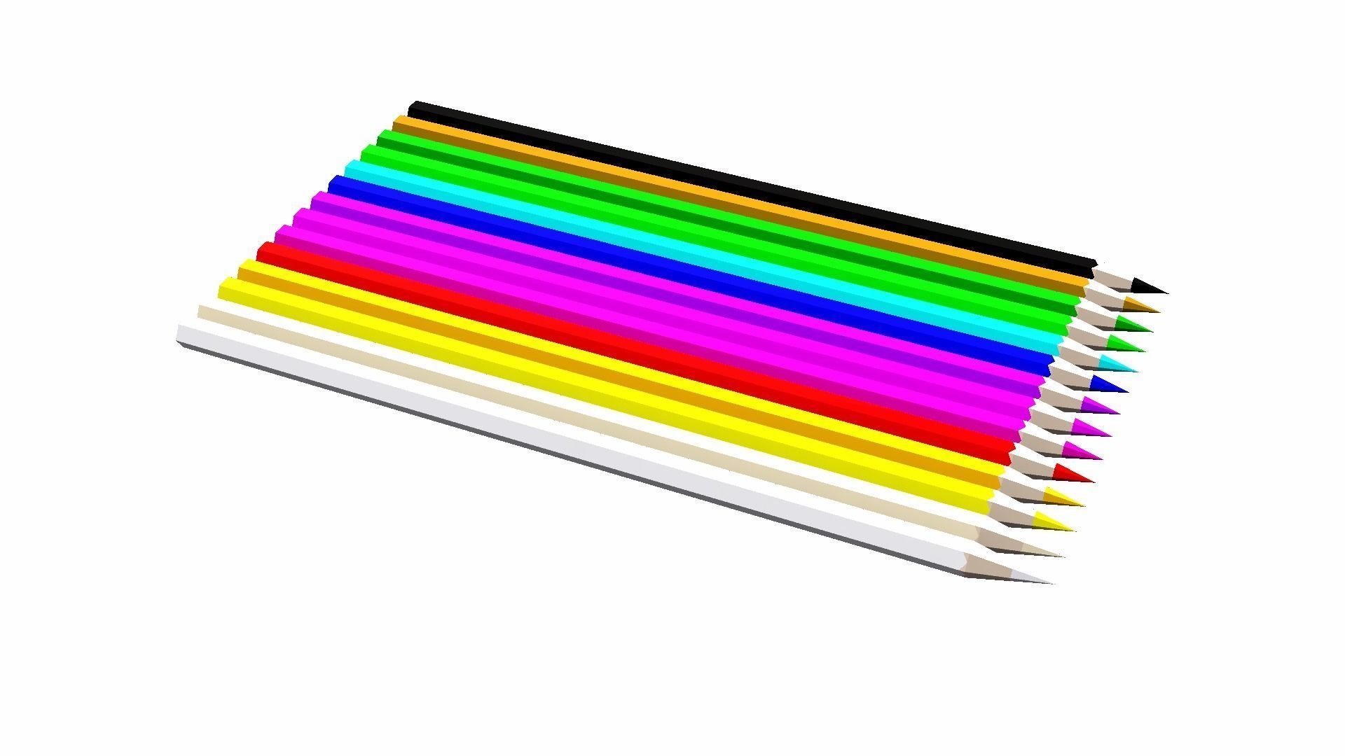 Coloring Pencils Low-poly 3D model_5