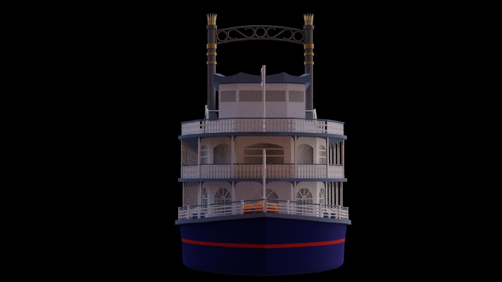 Louisiana Star Paddle Steamer 3D model_6