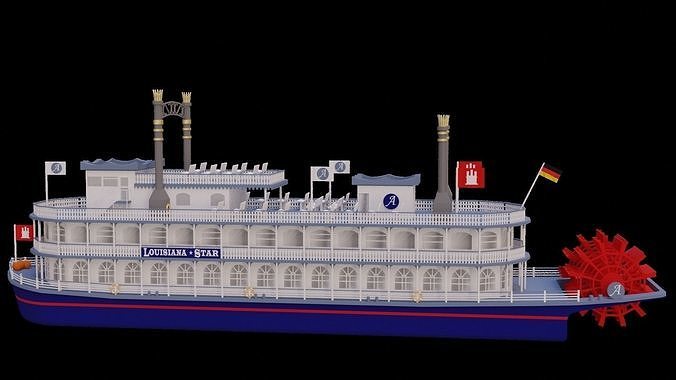 Louisiana Star Paddle Steamer 3D model