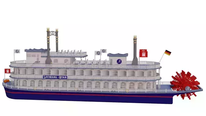 Louisiana Star Paddle Steamer 3D model