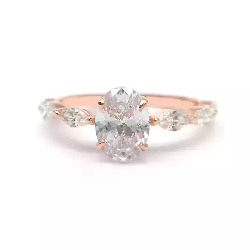 3DM Format Oval cut engagement ring