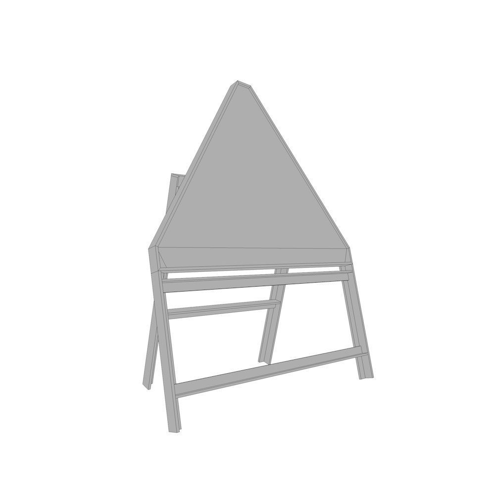 Construction Sign Low-poly 3D model_7