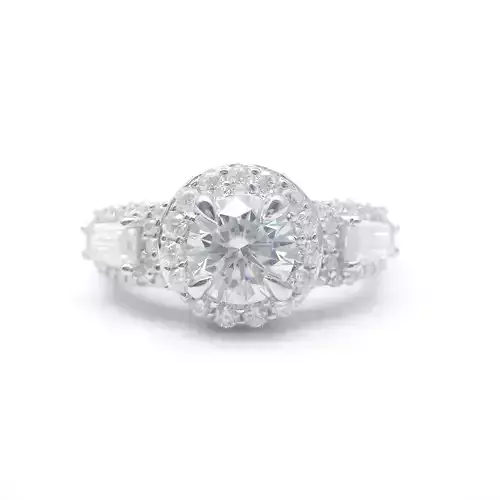 3DM Format Halo round cut engament ring