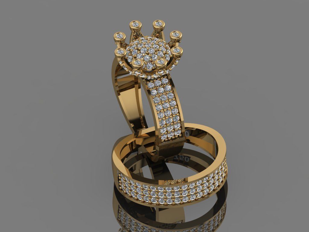 GC GOLD Y272- Diamond gold Ring 3D print model_3