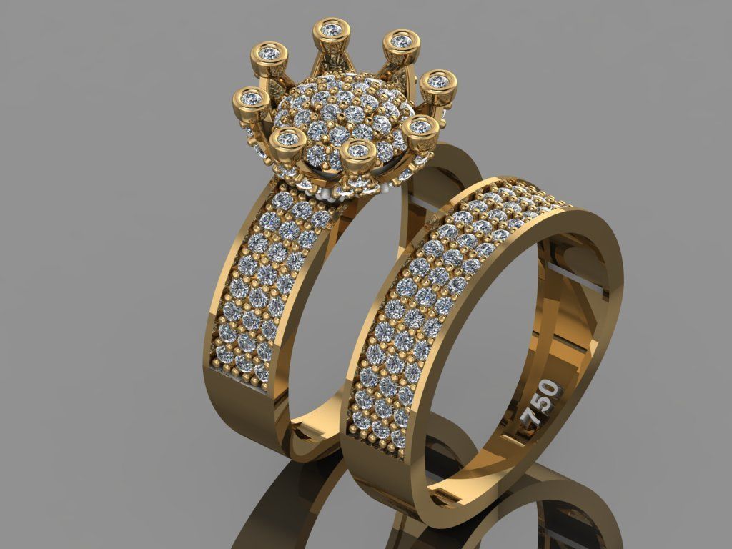 GC GOLD Y272- Diamond gold Ring 3D print model_10