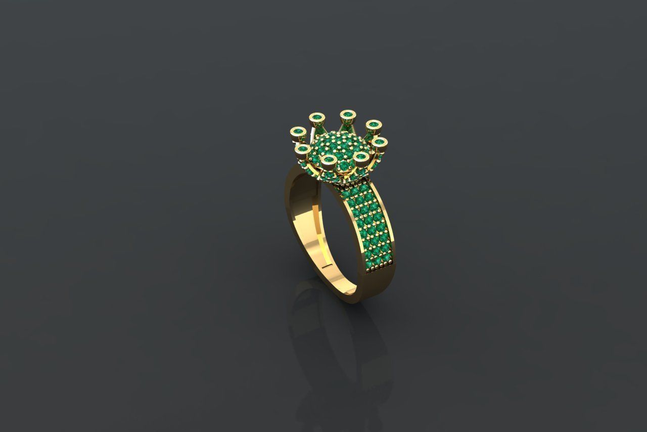 GC GOLD Y272- Diamond gold Ring 3D print model_8