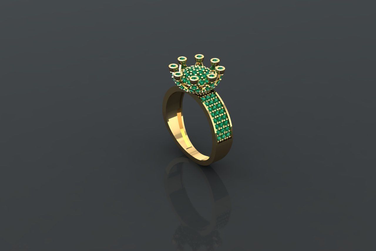 GC GOLD Y272- Diamond gold Ring 3D print model_2
