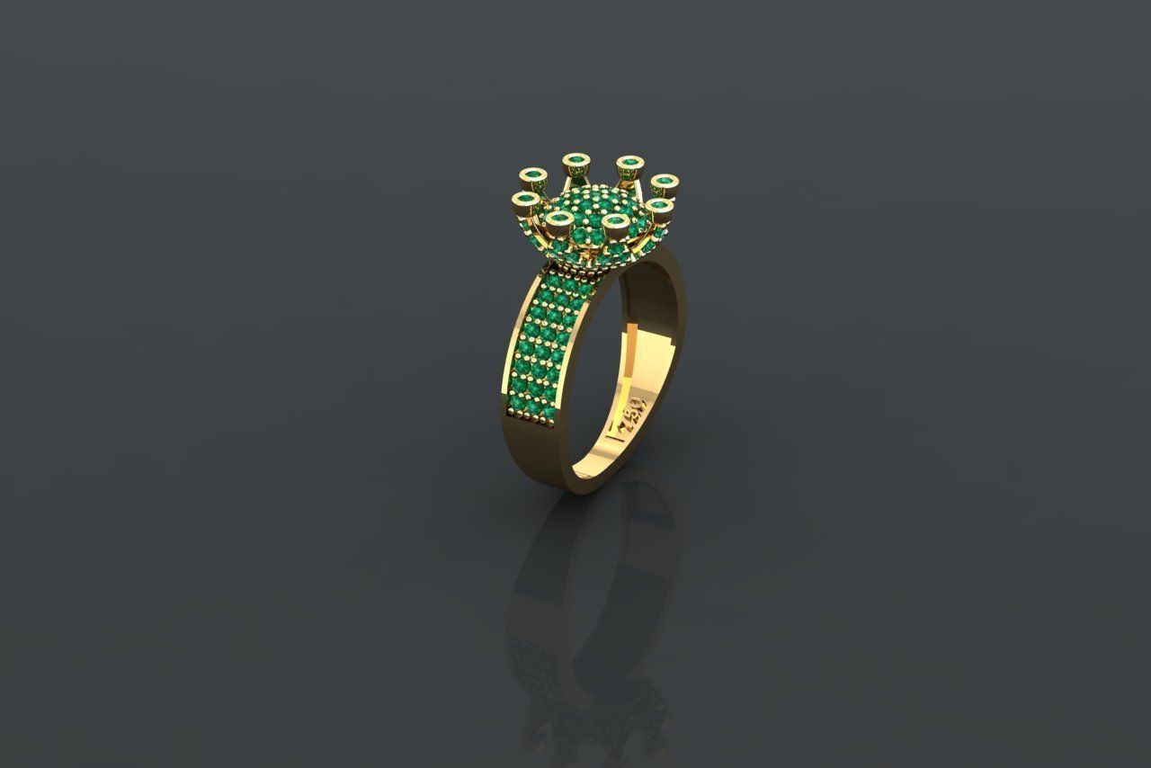 GC GOLD Y272- Diamond gold Ring 3D print model_6
