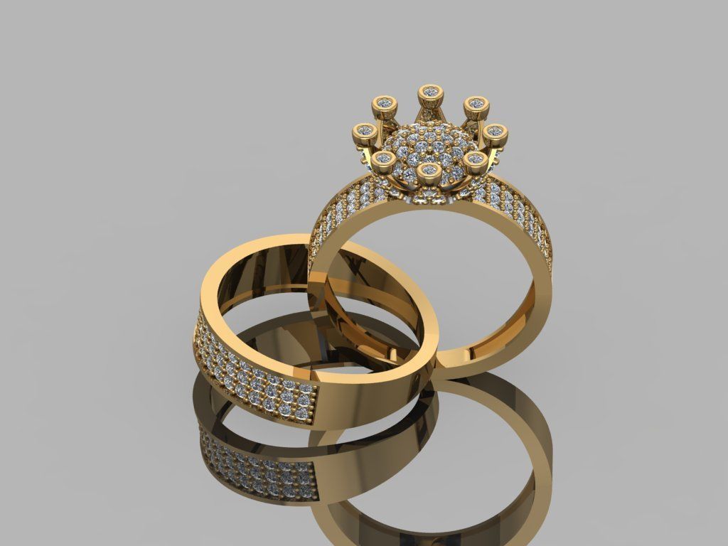 GC GOLD Y272- Diamond gold Ring 3D print model_7