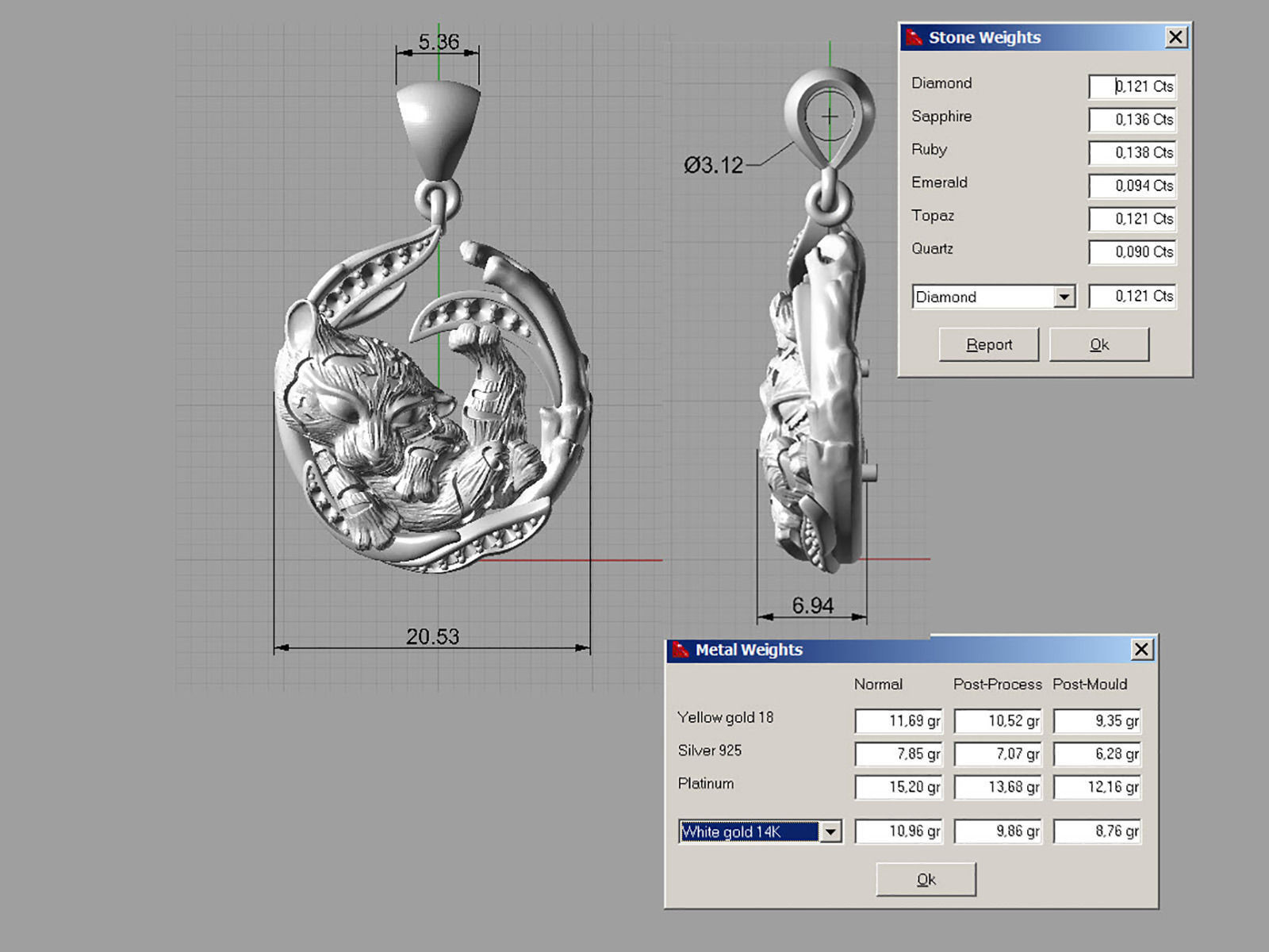 jewelry pendant tiger cub on the branch 0199 3D print model_7