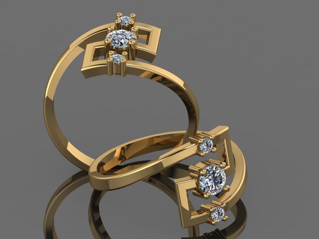 GC GOLD Y274- Diamond gold Ring 3D print model_4