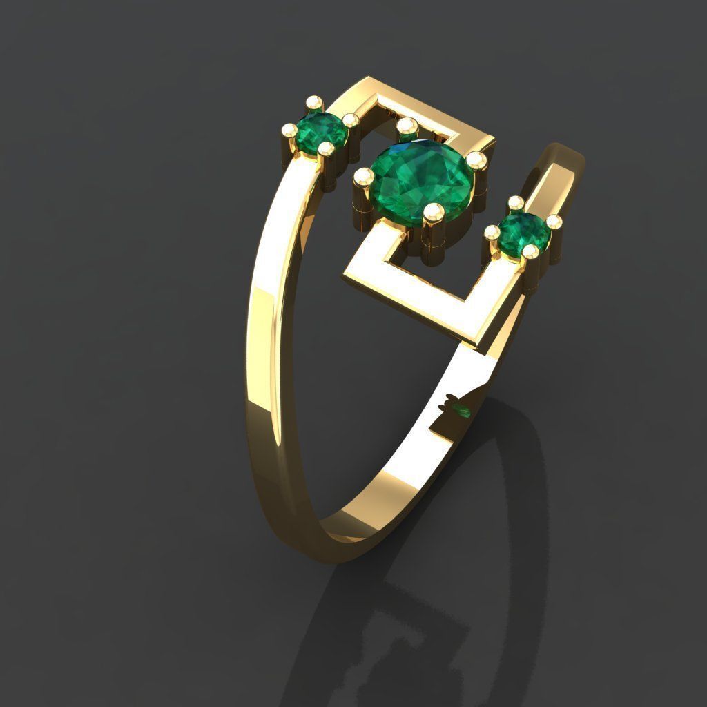 GC GOLD Y274- Diamond gold Ring 3D print model_1