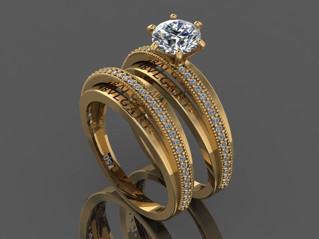 GC GOLD Y275- Diamond gold Ring 3D print model_3