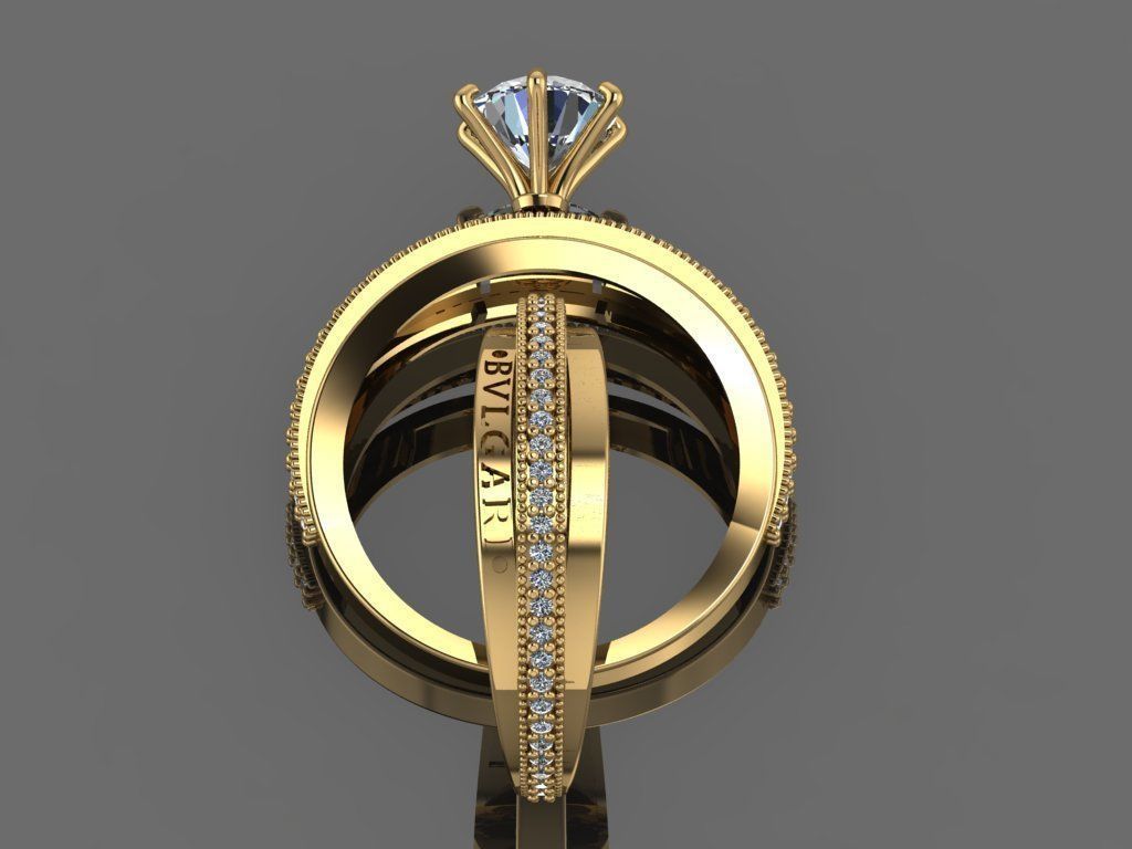 GC GOLD Y275- Diamond gold Ring 3D print model_5