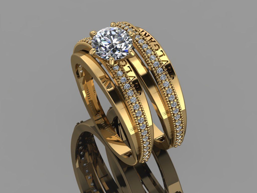 GC GOLD Y275- Diamond gold Ring 3D print model_1