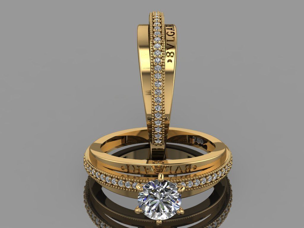 GC GOLD Y275- Diamond gold Ring 3D print model_4
