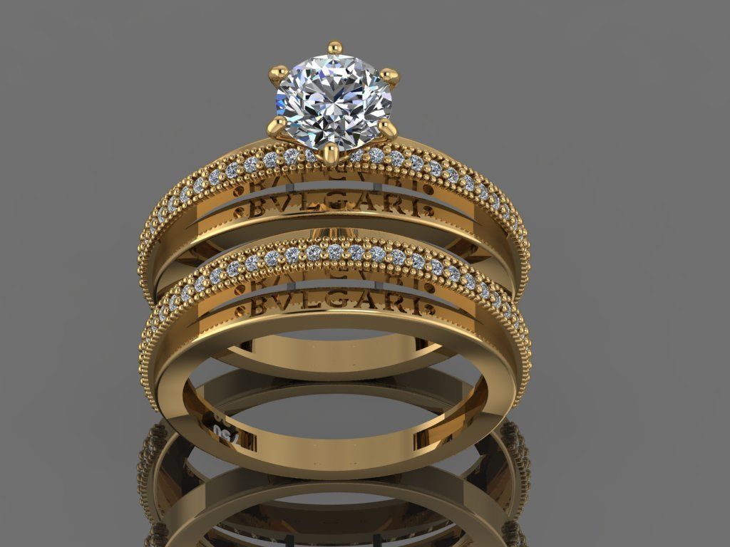 GC GOLD Y275- Diamond gold Ring 3D print model_2