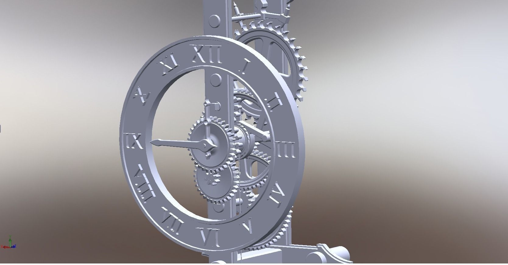 Wall Clock - Wood 3D model_5