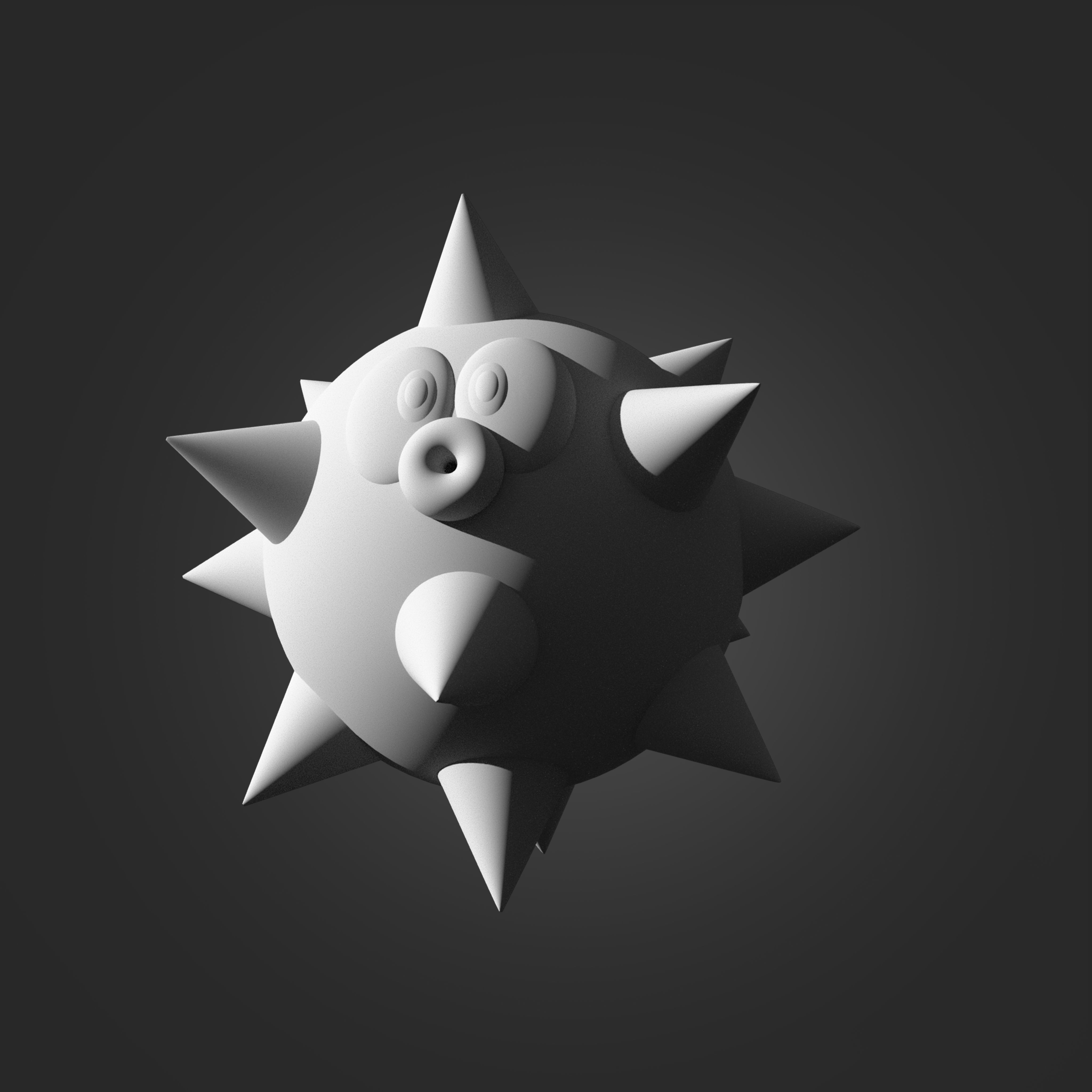 Urchin Spike Fish from Mario 3D print model_2