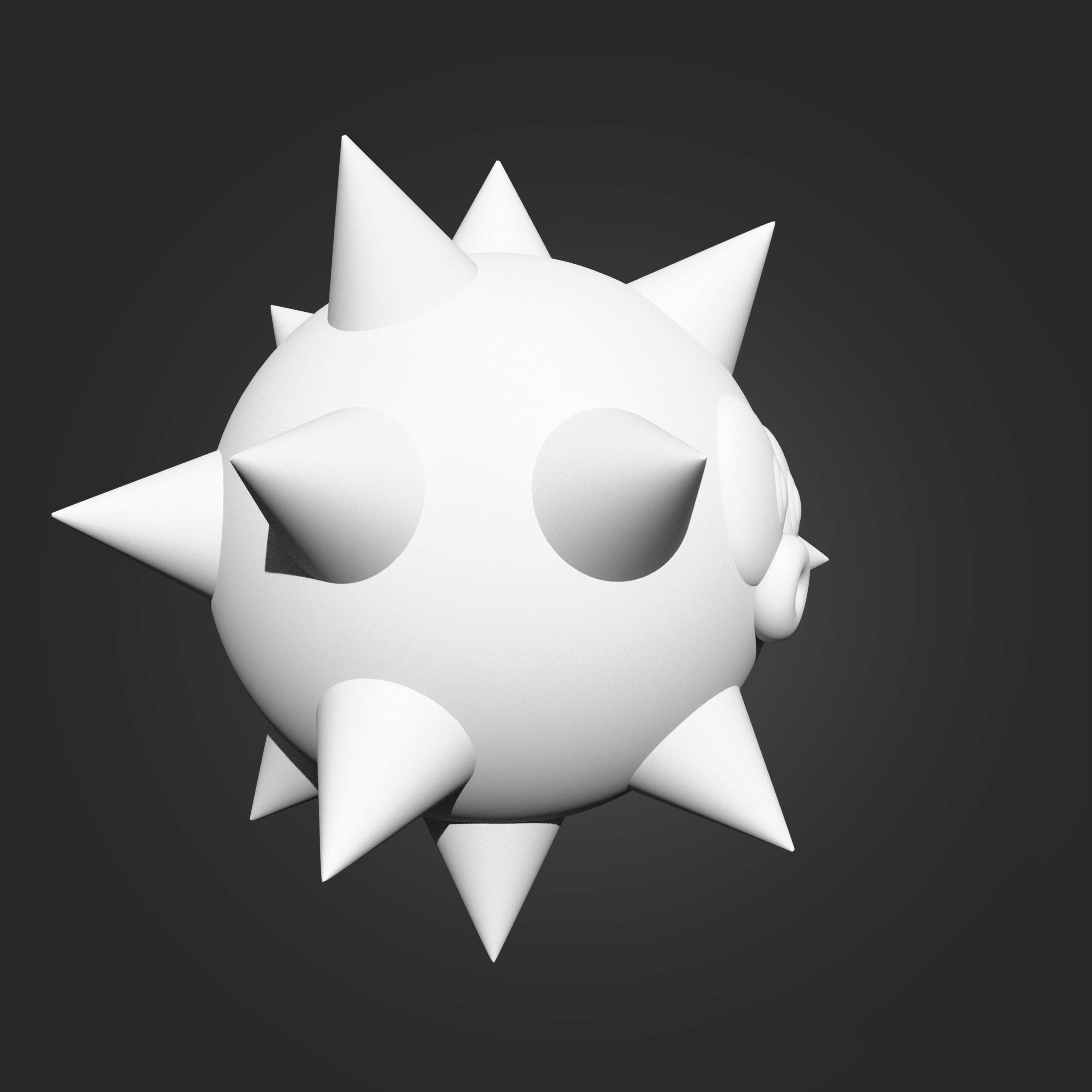 Urchin Spike Fish from Mario 3D print model_4