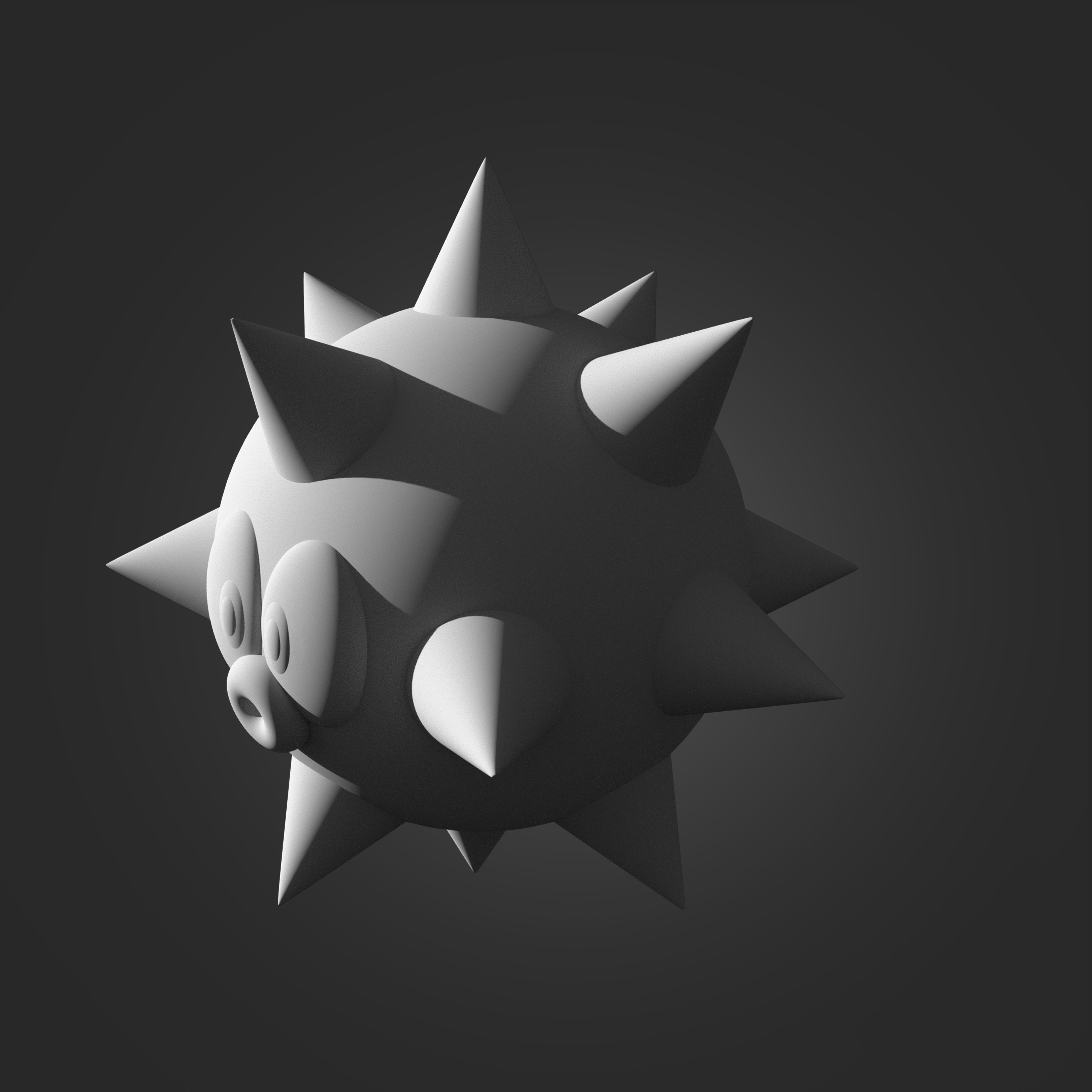 Urchin Spike Fish from Mario 3D print model_3