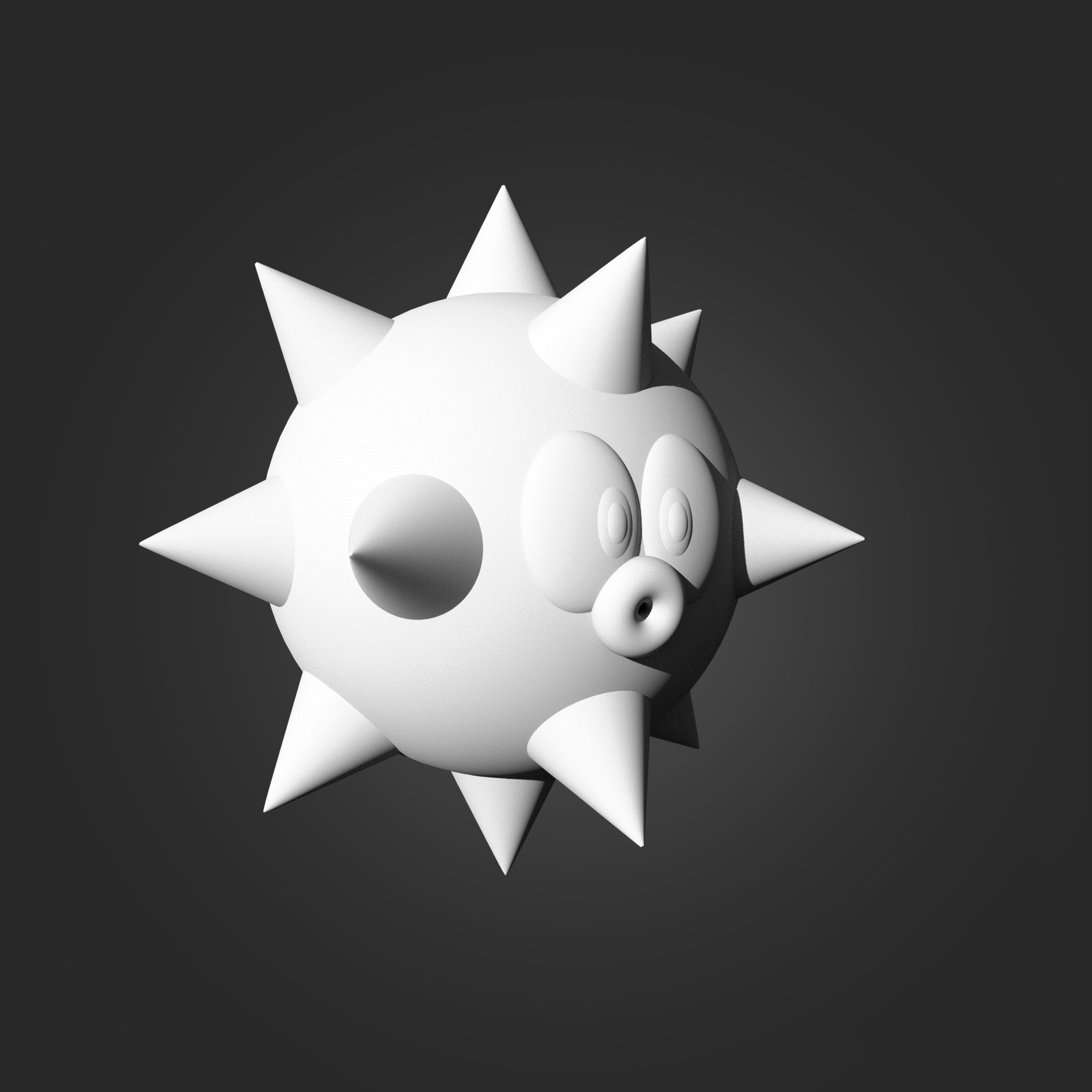Urchin Spike Fish from Mario 3D print model_1