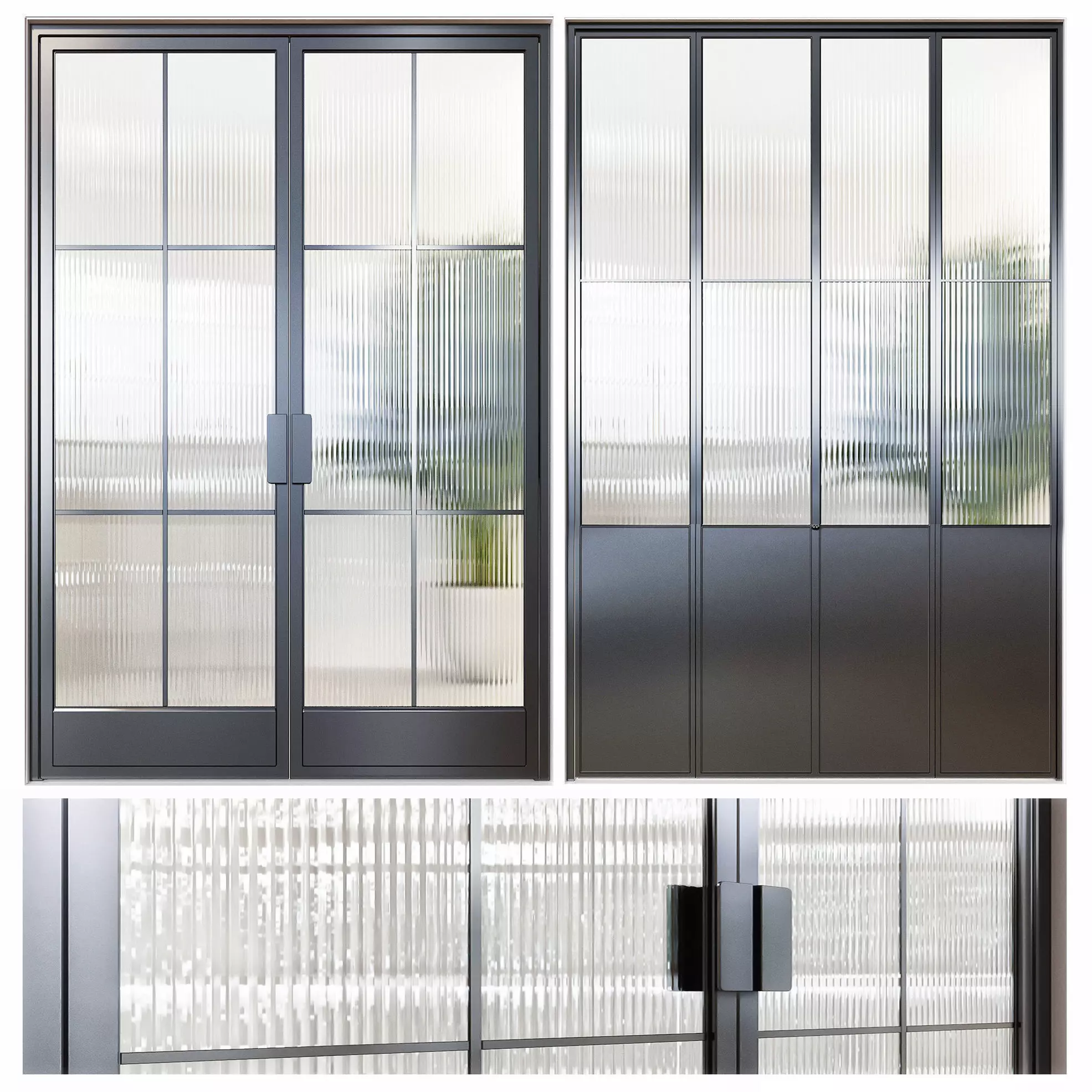 Classic glass door 3D model_0
