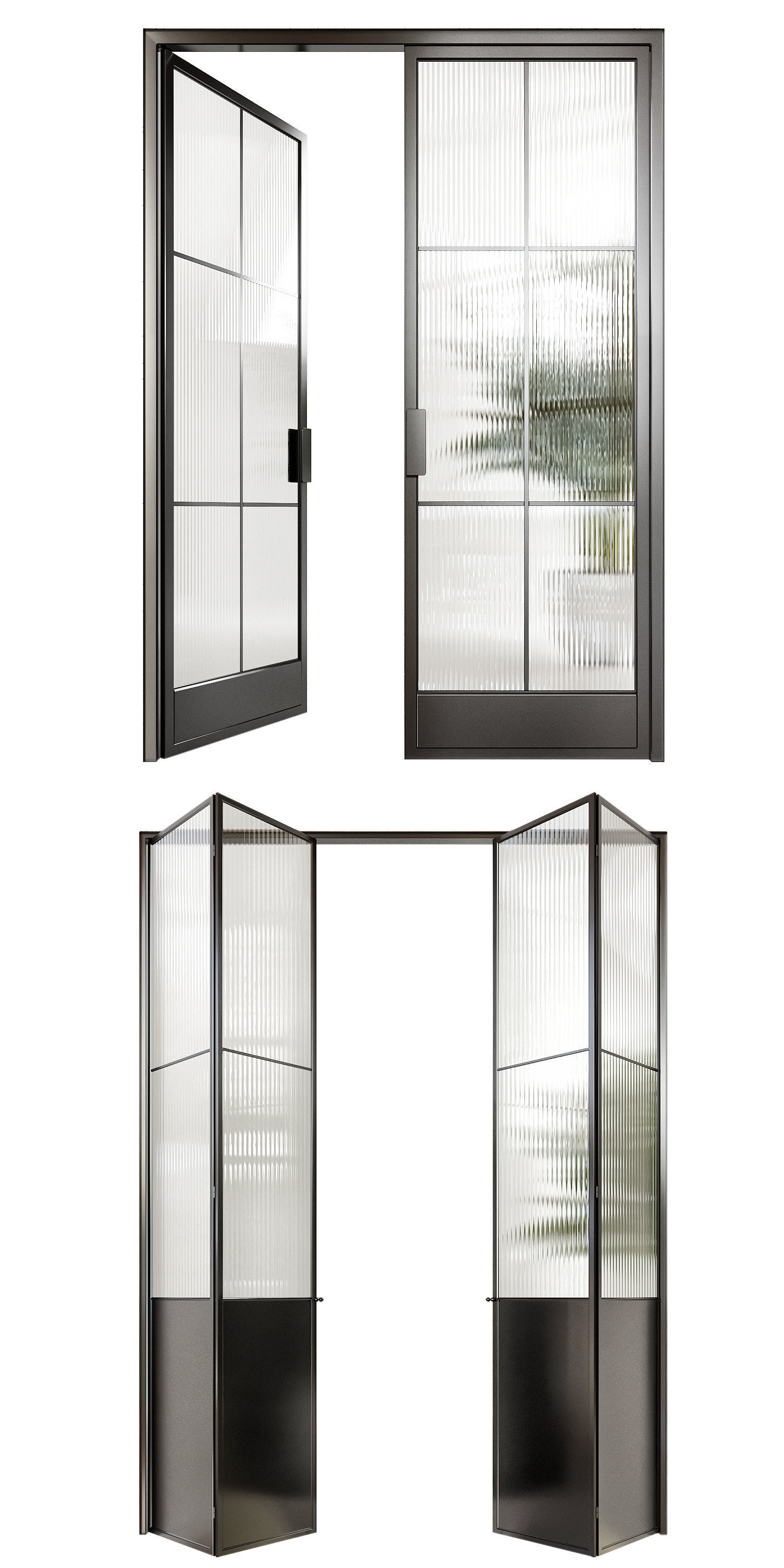 Classic glass door 3D model_1