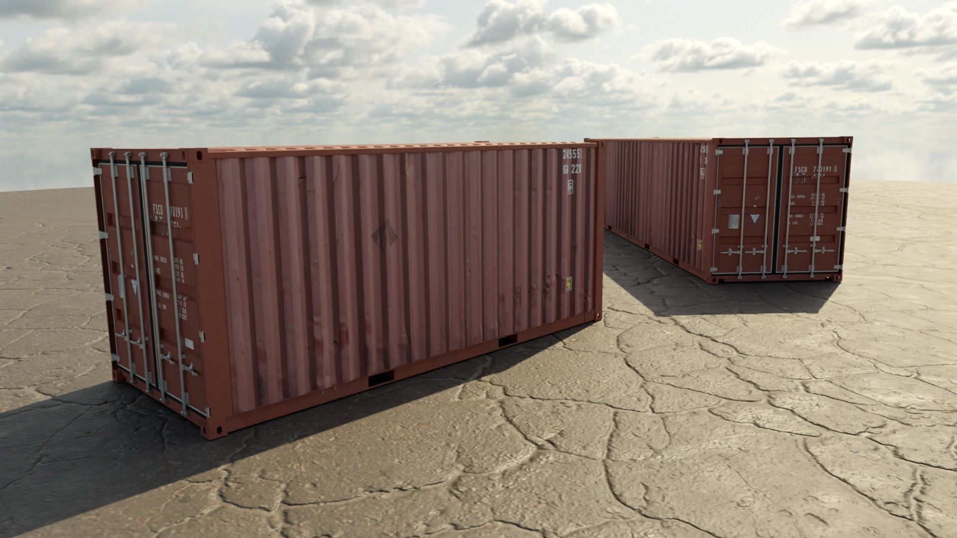 Shipping Container Low-poly 3D model_6