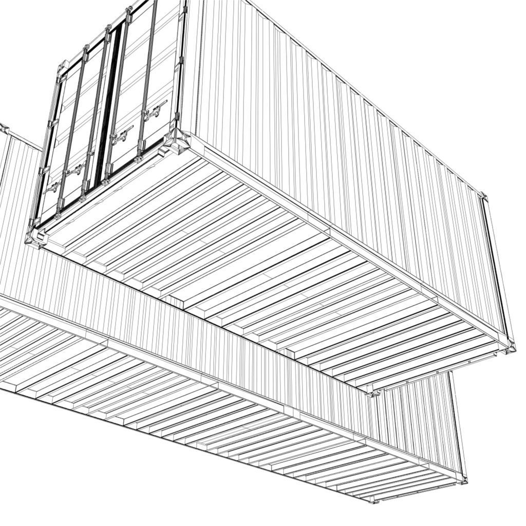 Shipping Container Low-poly 3D model_14