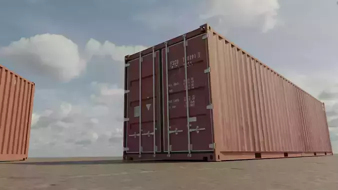 Shipping Container Low-poly 3D model