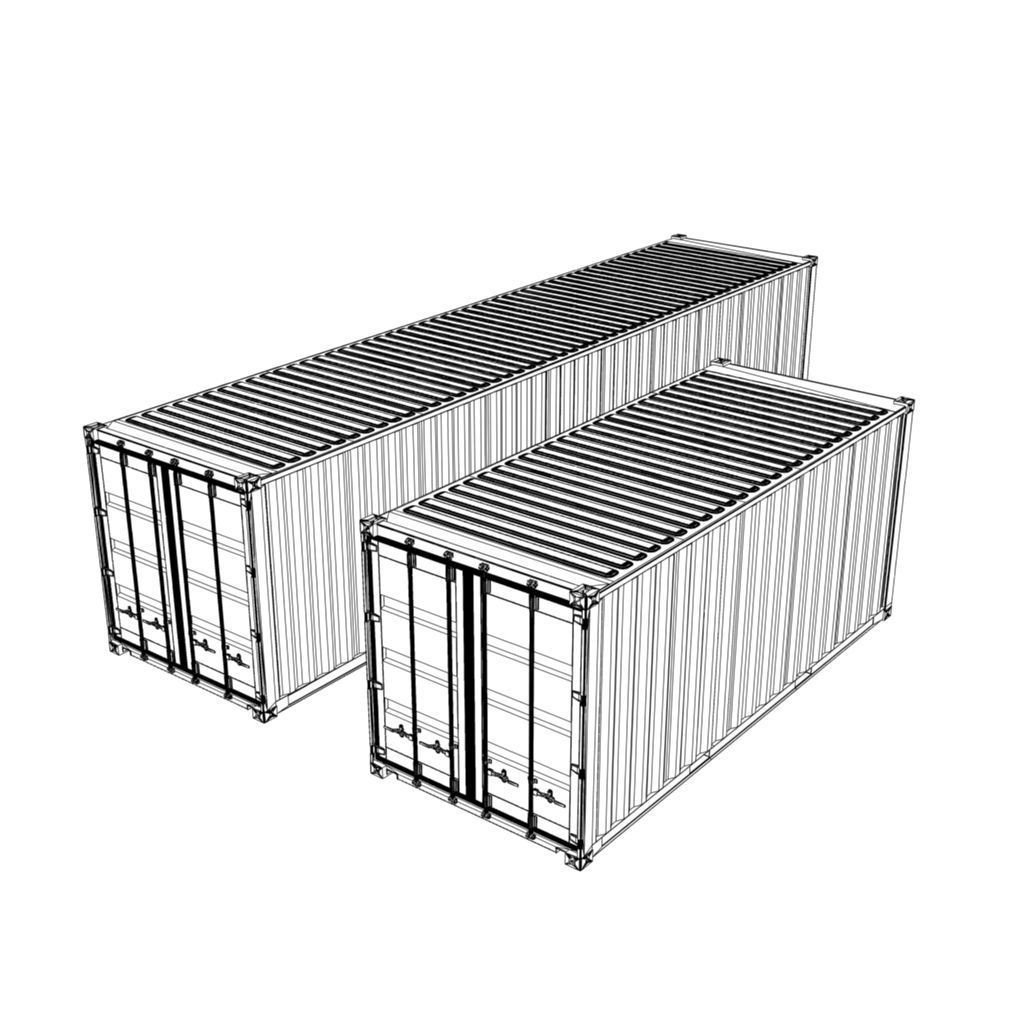 Shipping Container Low-poly 3D model_13