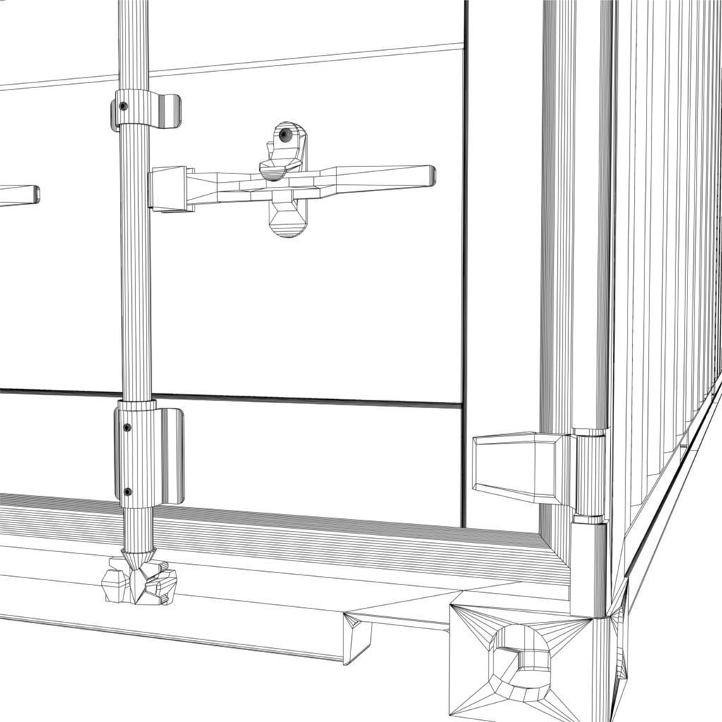 Shipping Container Low-poly 3D model_10