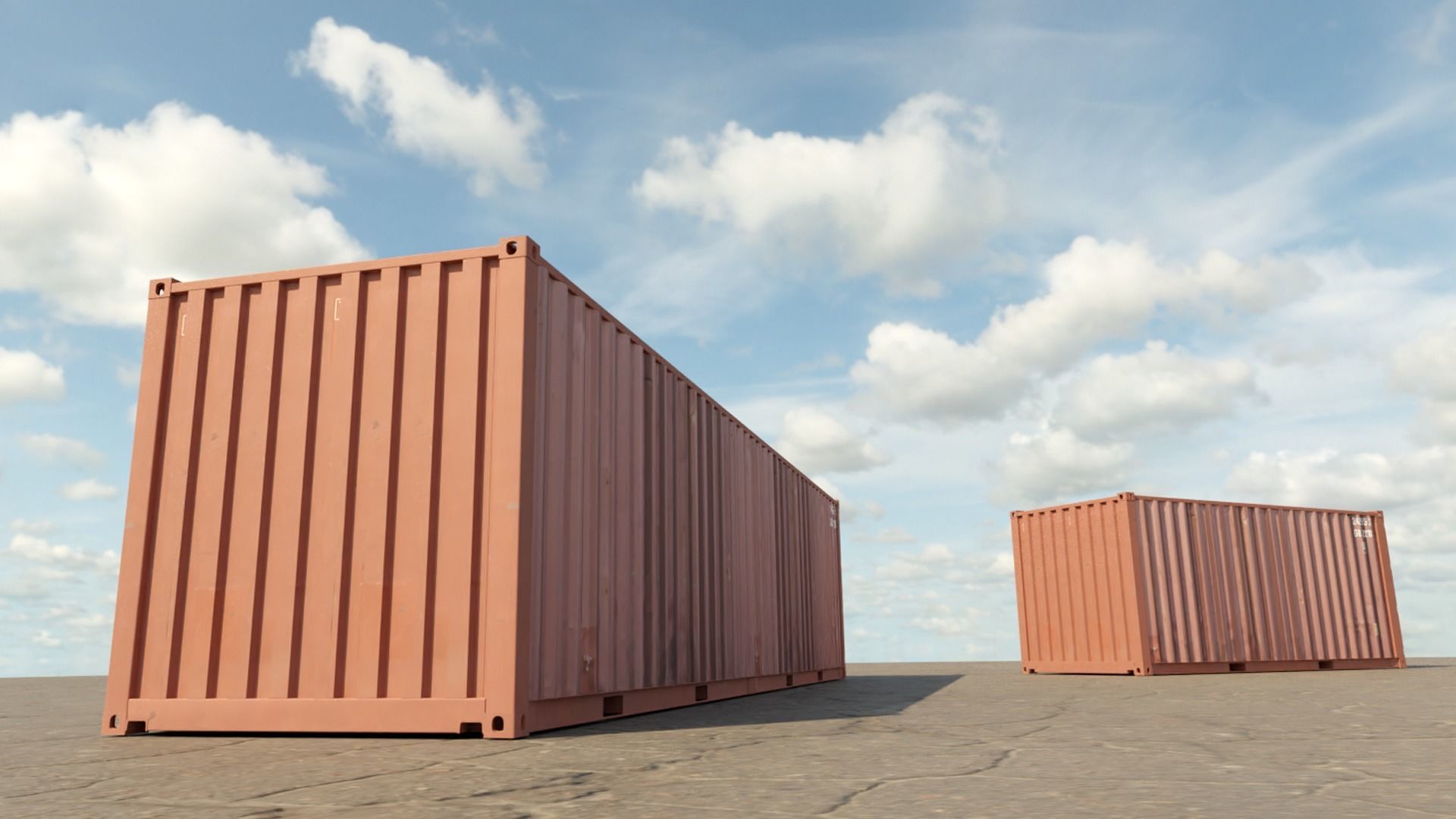 Shipping Container Low-poly 3D model_9