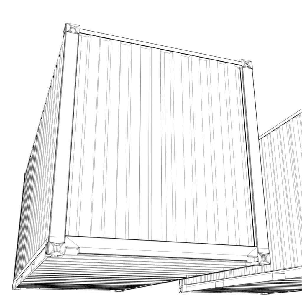 Shipping Container Low-poly 3D model_11