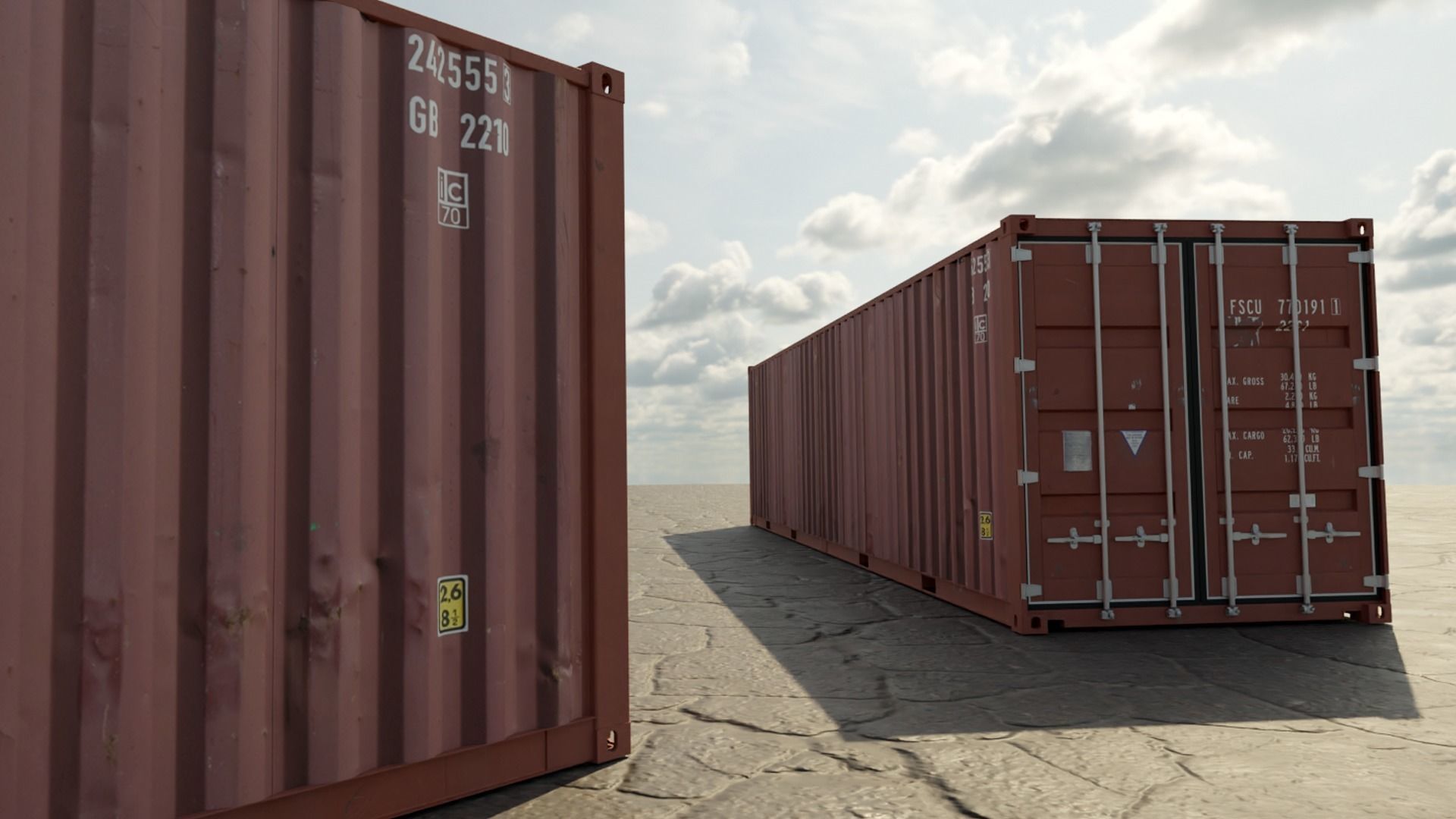 Shipping Container Low-poly 3D model_7
