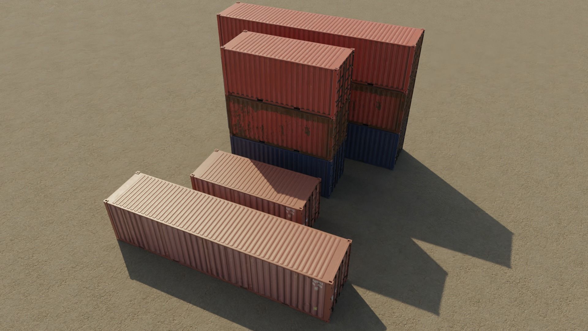 Shipping Container Low-poly 3D model_4