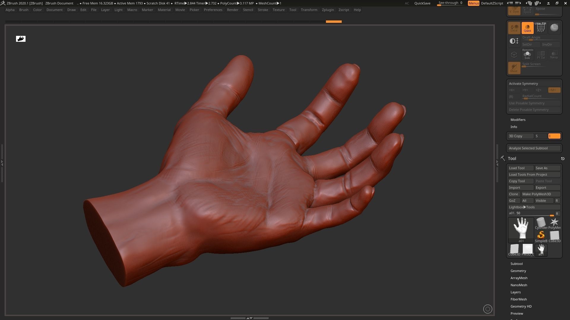Hand 3d print model 3D print model_2