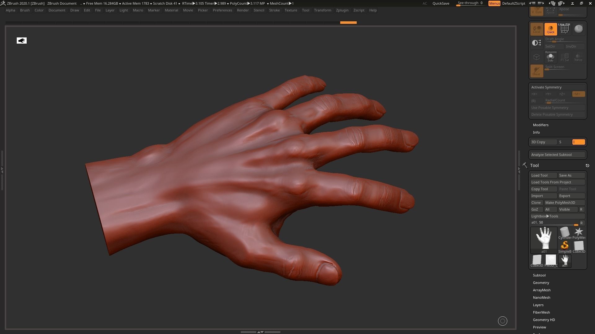 Hand 3d print model 3D print model_3