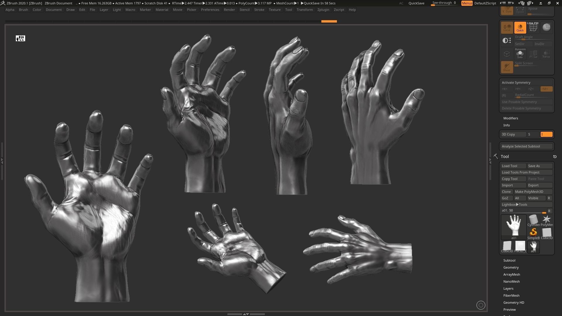 Hand 3d print model 3D print model_6