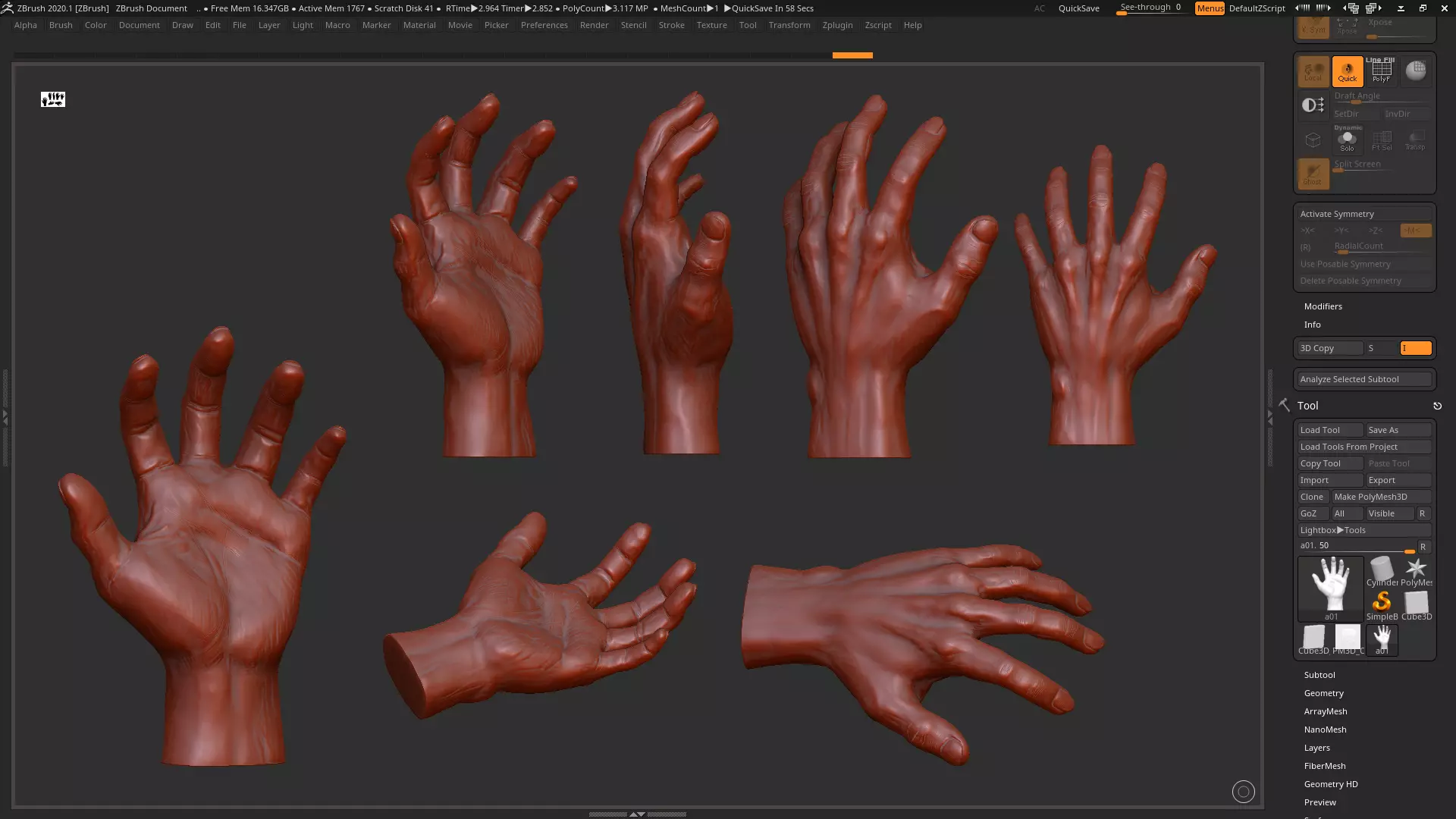 Hand 3d print model 3D print model_0