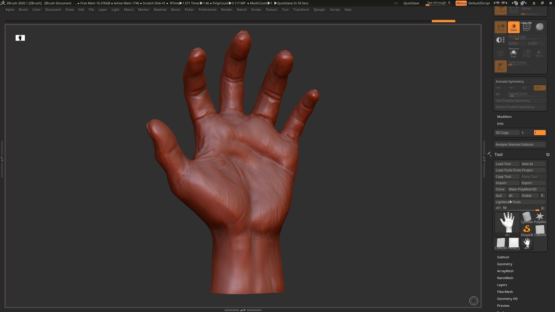 Hand 3d print model 3D print model_1